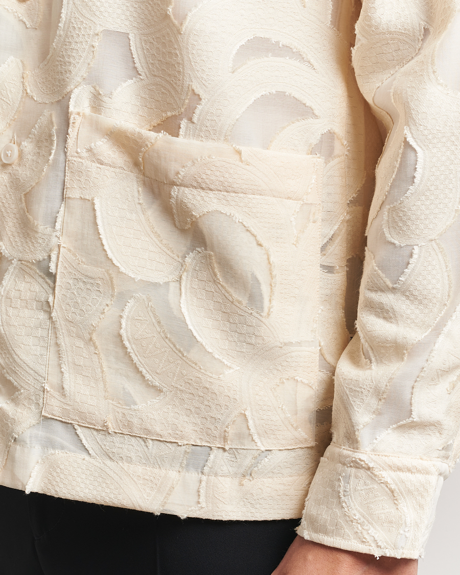 Mies | Kauluspaidat | NN07 | Hank Fil-Coupé Jacquard Overshirt Off White