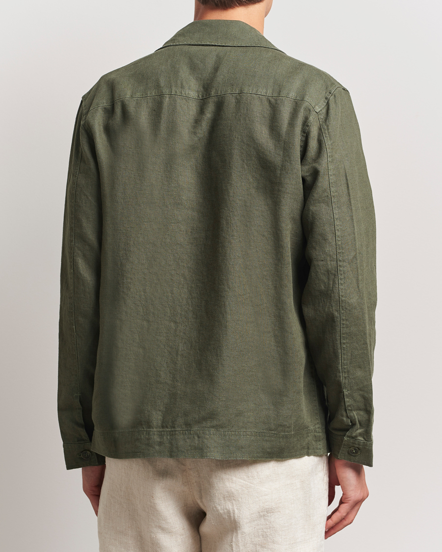 Mies | Kauluspaidat | NN07 | Olav Linen Overshirt Croc Green