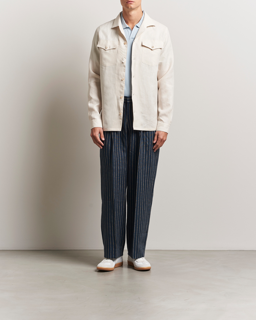 Mies | Kauluspaidat | NN07 | Pax Linen Western Shirt Ivory