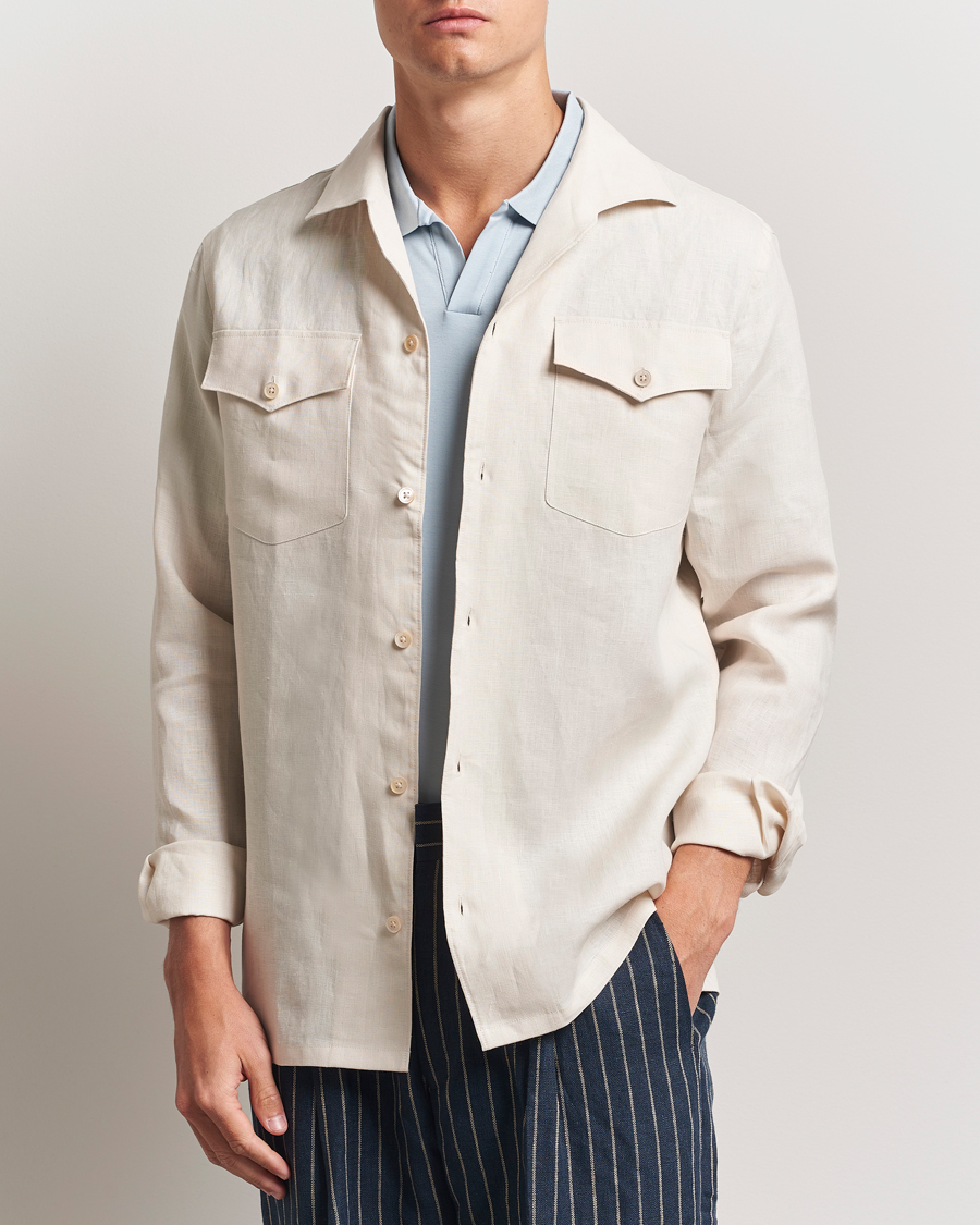 Mies | Kauluspaidat | NN07 | Pax Linen Western Shirt Ivory