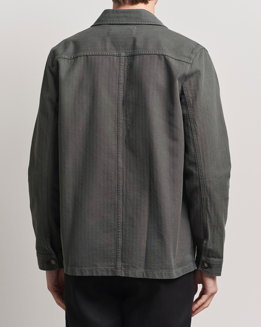 Mies | Takit | A Day's March | Herringbone Overshirt Olive