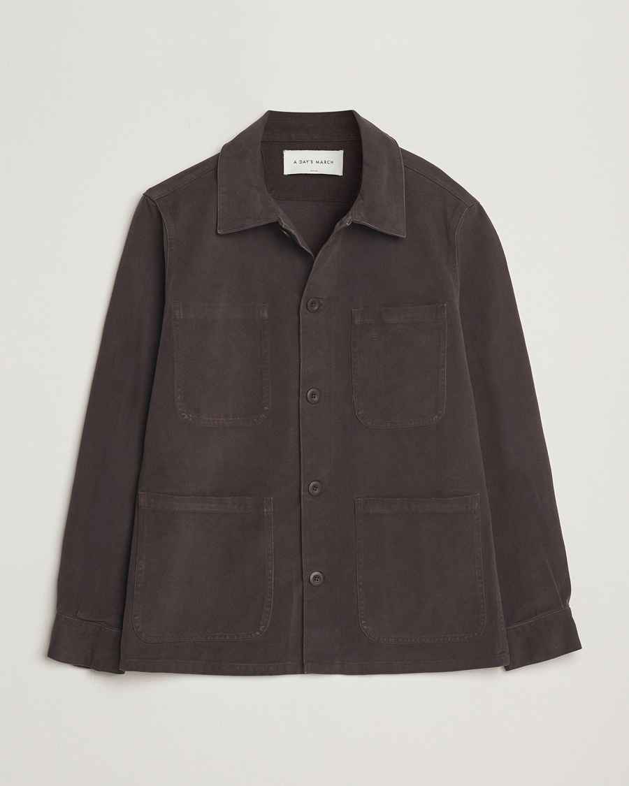 Mies | Takit | A Day's March | Algot Lyocell Overshirt Chocolate