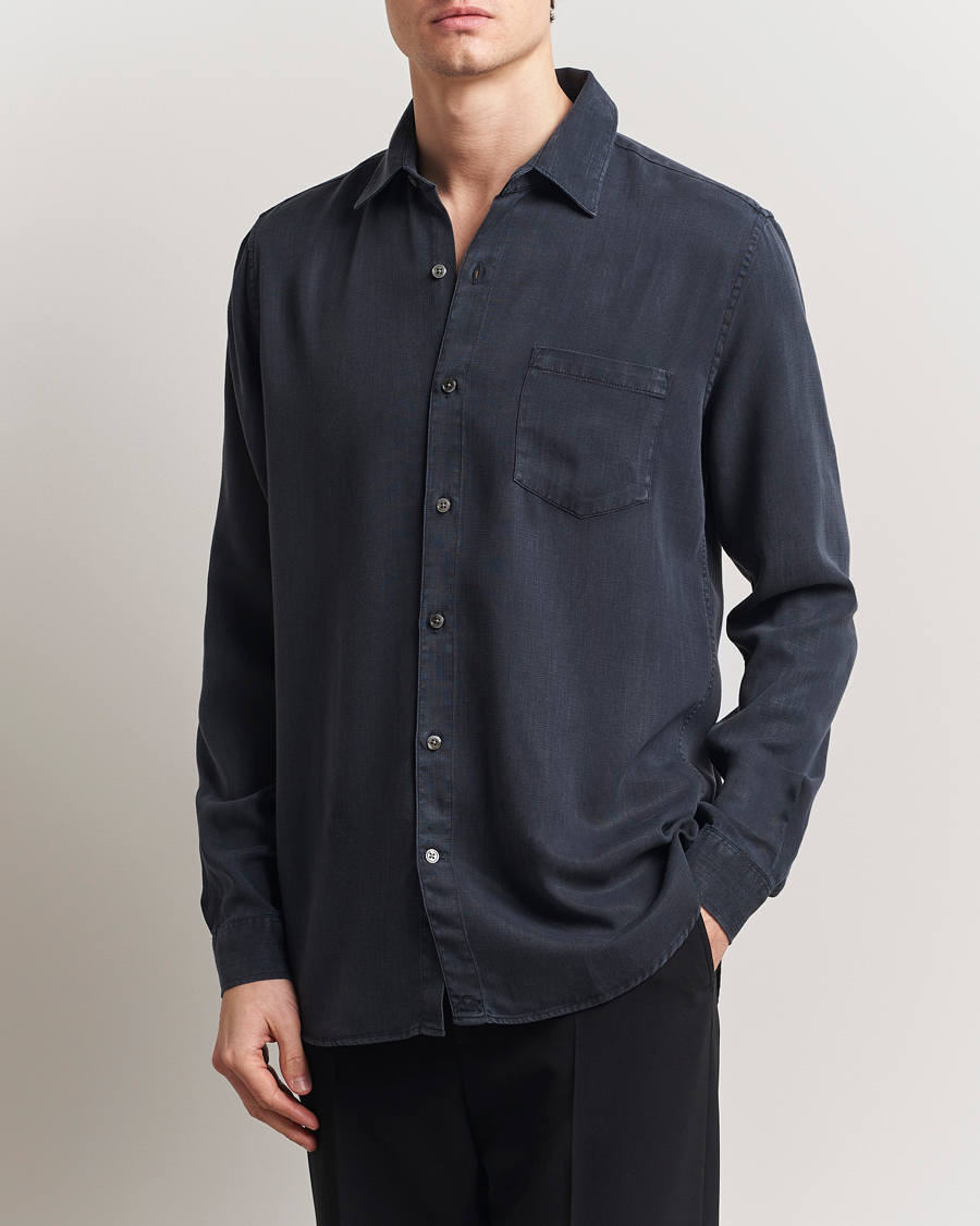 Mies | Kauluspaidat | A Day's March | Daintree Lyocell Shirt Navy