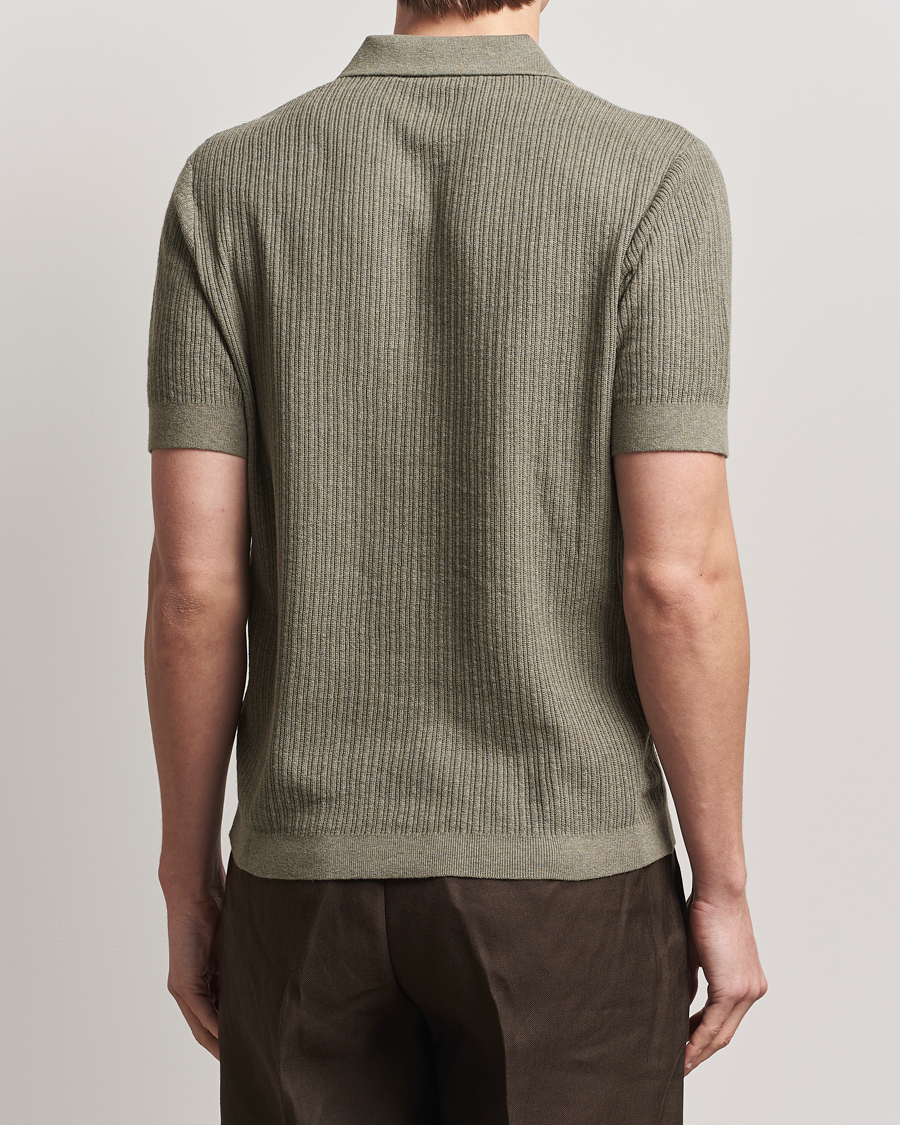 Mies | Puserot | A Day's March | Aspen Structure Short Sleeve Polo Safari Green