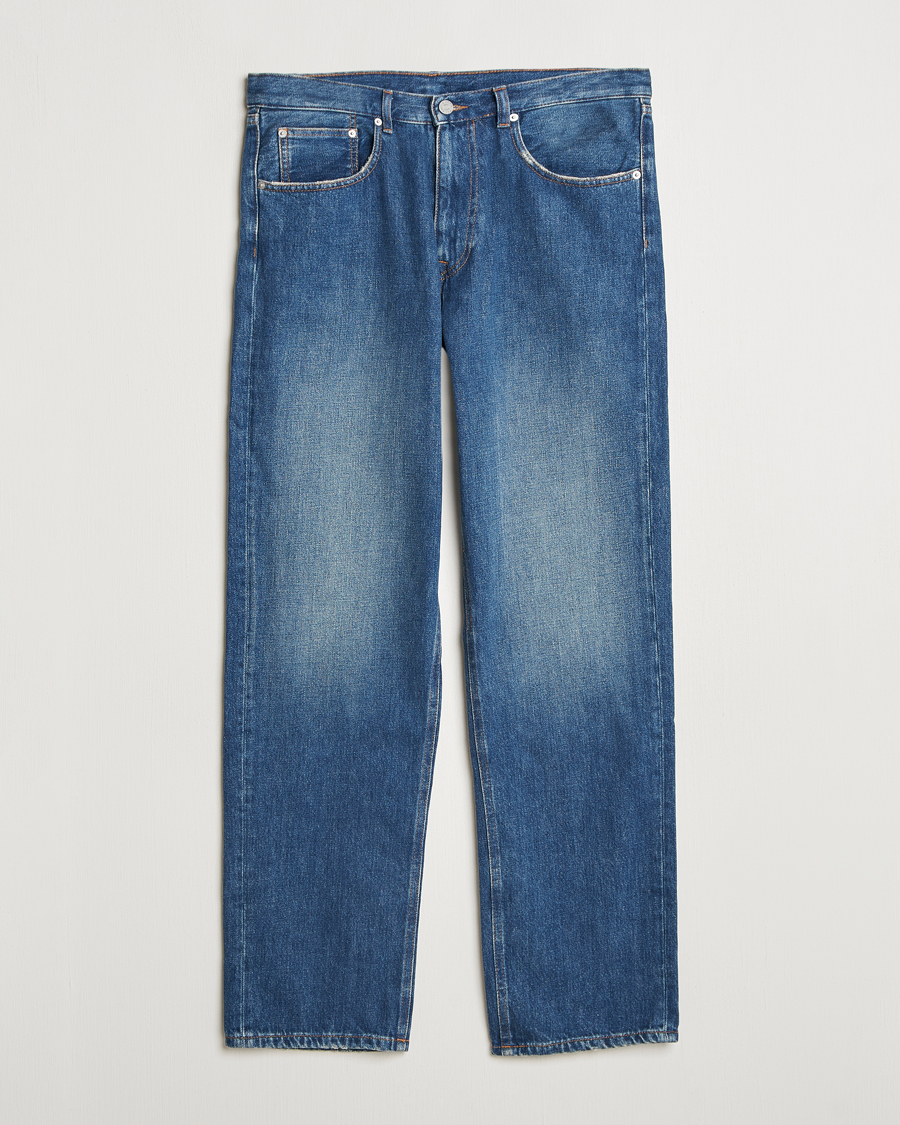 Mies | Farkut | A Day's March | Denim Nr3 Straight Fit Worn Mid Blue