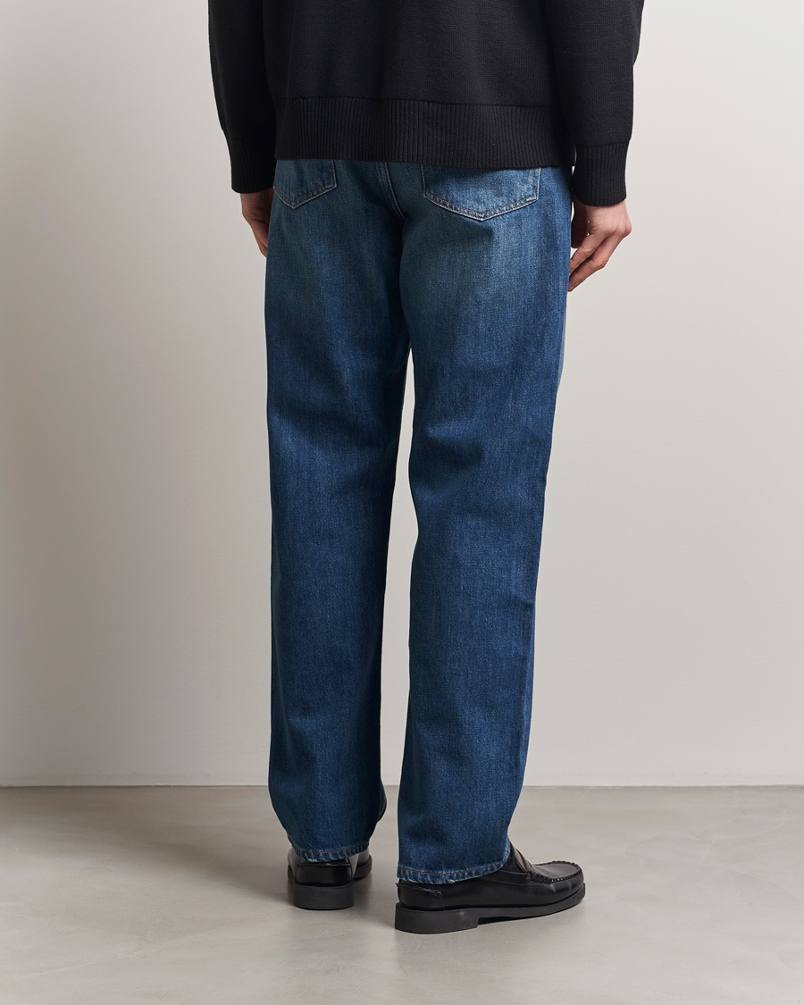 Mies | Farkut | A Day's March | Denim Nr3 Straight Fit Worn Mid Blue