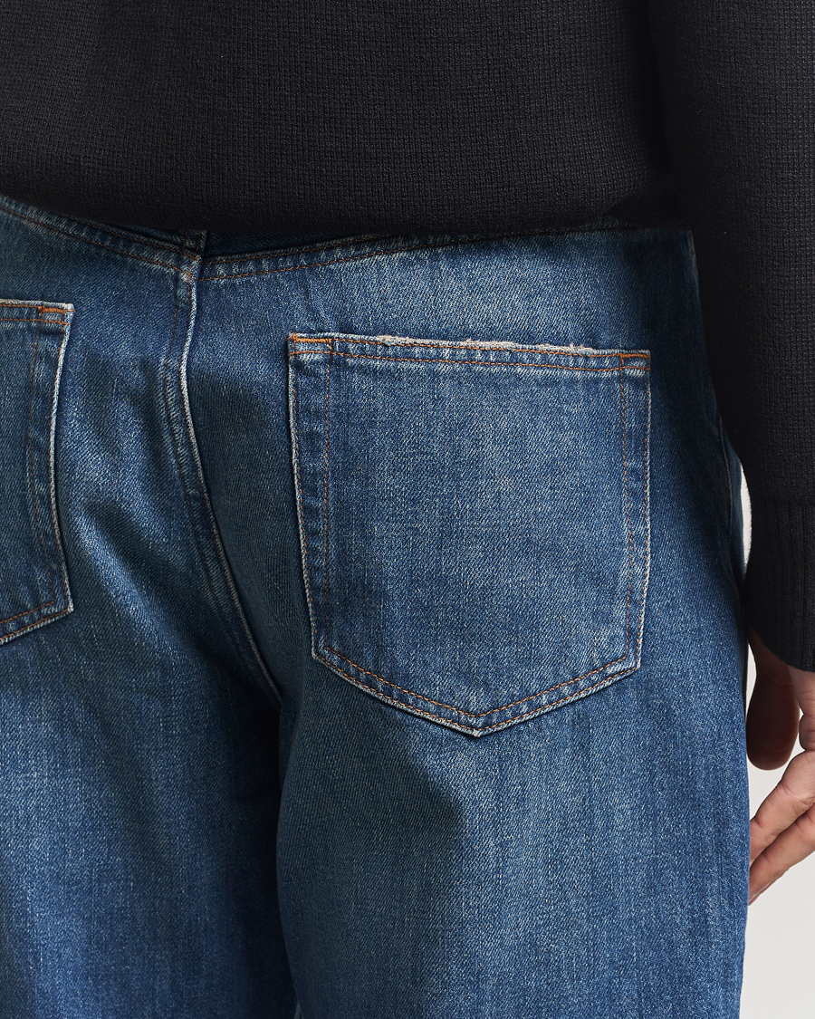 Mies | Farkut | A Day's March | Denim Nr3 Straight Fit Worn Mid Blue