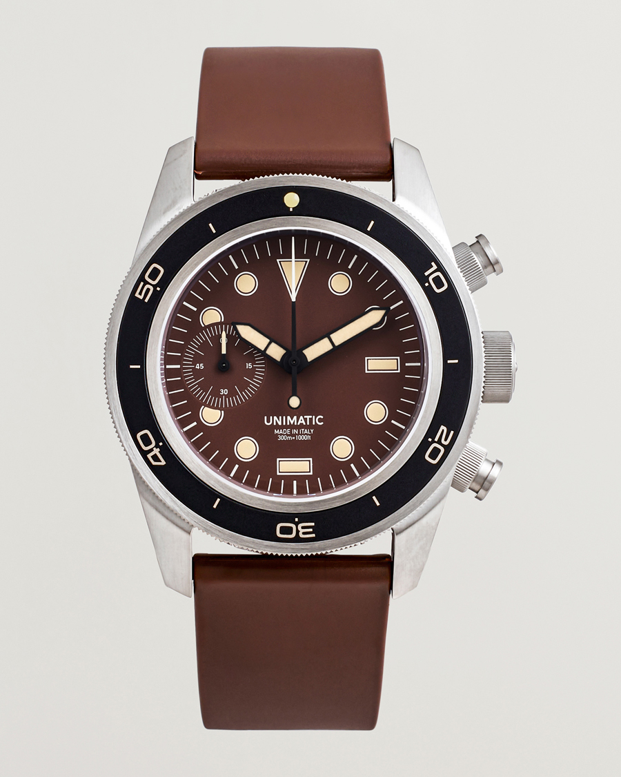 Mies | UNIMATIC U3 Heritage Chronograph Diver Dark Brown | UNIMATIC | U3 Heritage Chronograph Diver Dark Brown