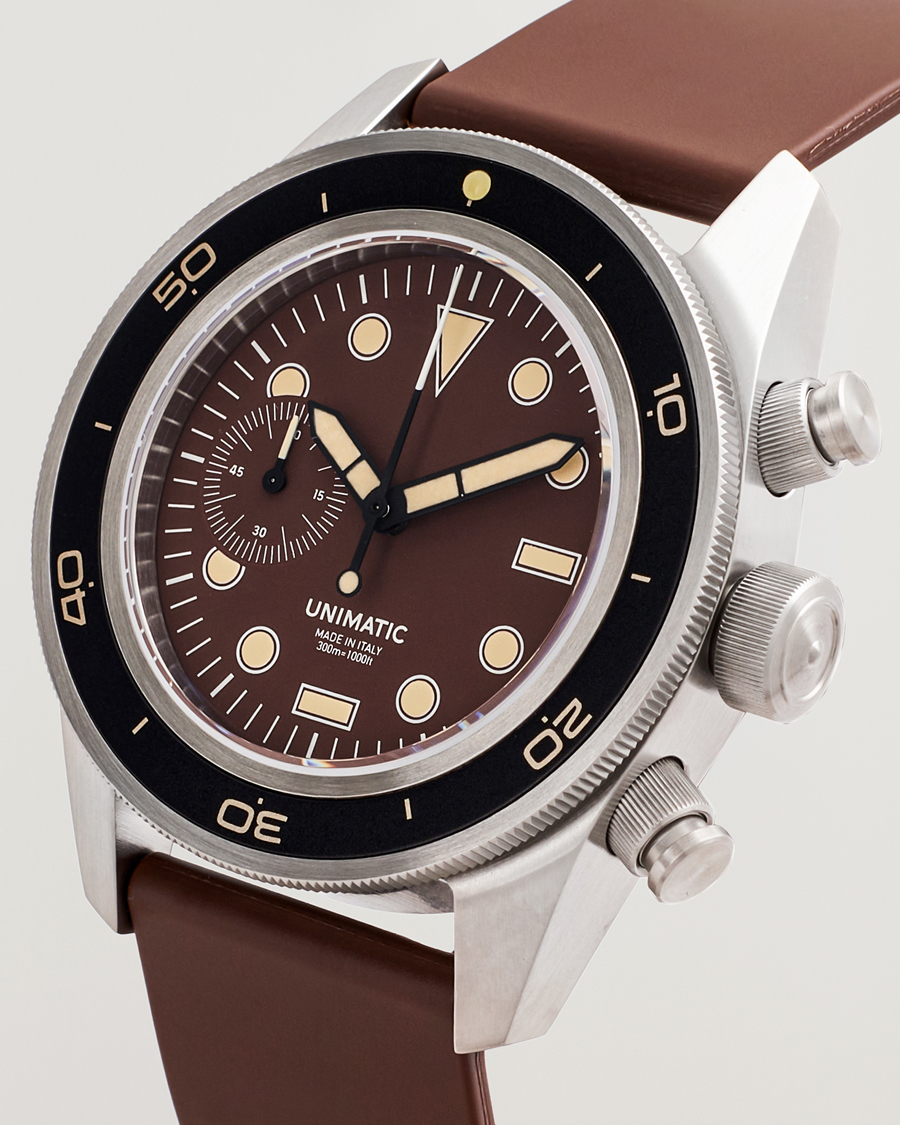Mies | UNIMATIC U3 Heritage Chronograph Diver Dark Brown | UNIMATIC | U3 Heritage Chronograph Diver Dark Brown