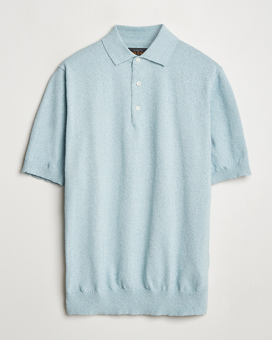 Mies | Pikeet | BEAMS PLUS | Short Sleeve Boucle Polo Light Blue