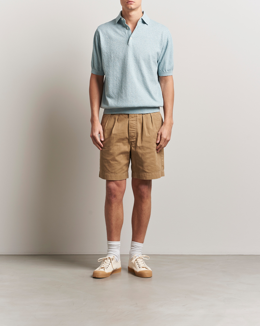Mies | Pikeet | BEAMS PLUS | Short Sleeve Boucle Polo Light Blue