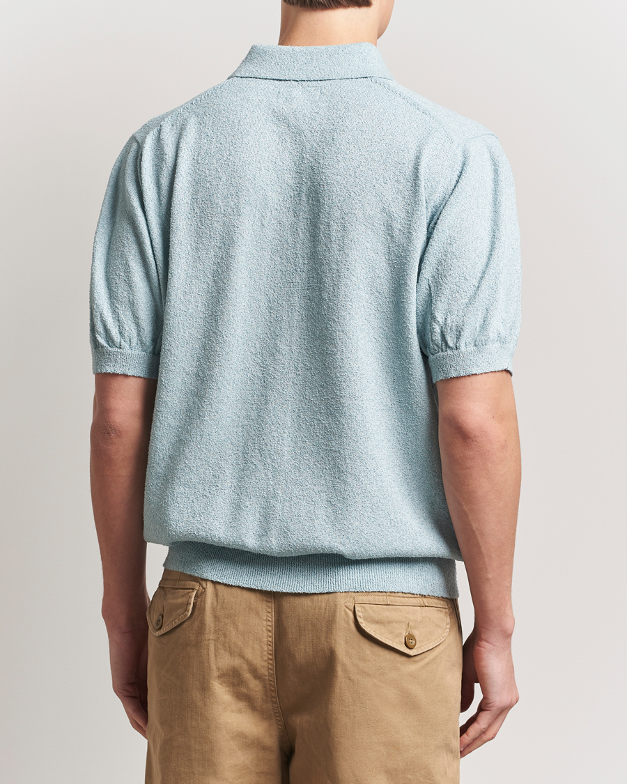 Mies | Pikeet | BEAMS PLUS | Short Sleeve Boucle Polo Light Blue