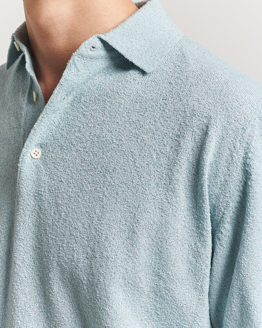 Mies | Pikeet | BEAMS PLUS | Short Sleeve Boucle Polo Light Blue