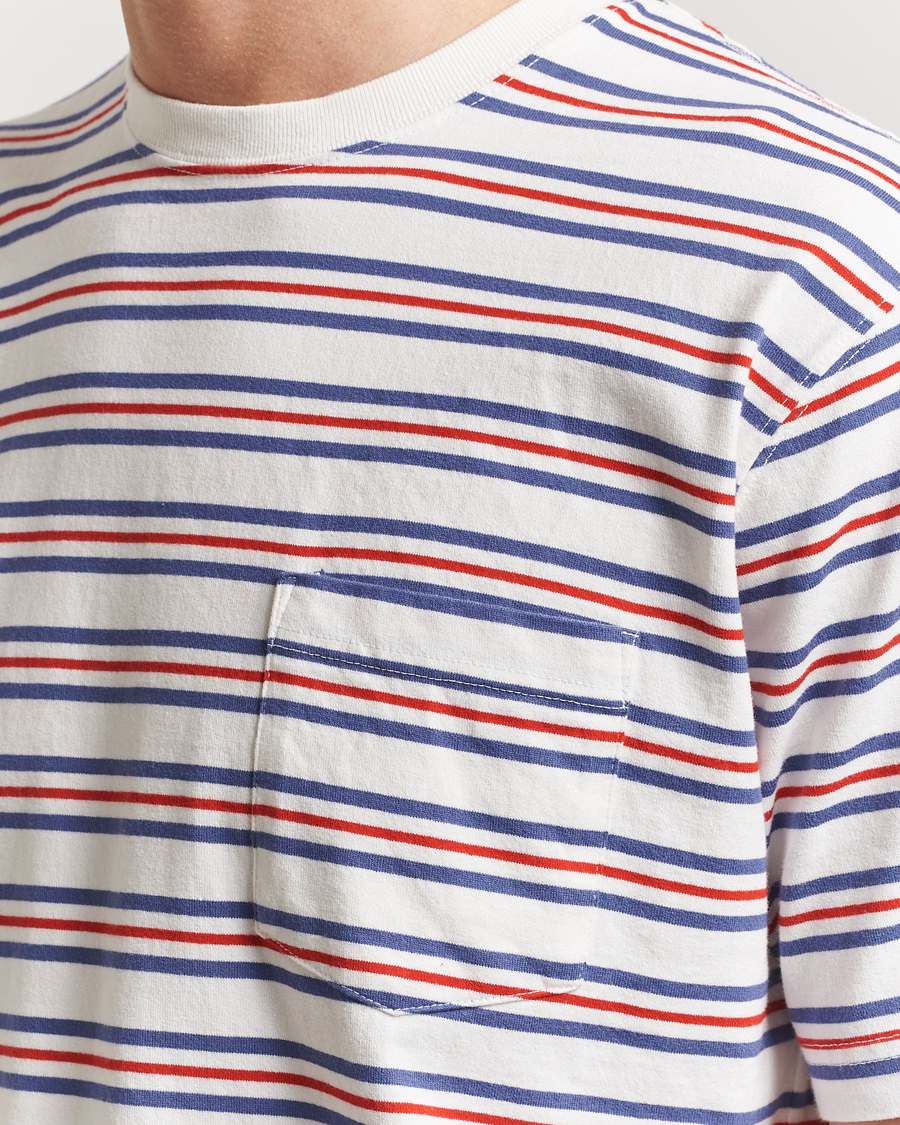 Mies | T-paidat | BEAMS PLUS | Short Sleeve T-Shirt Blue/Red Stripe