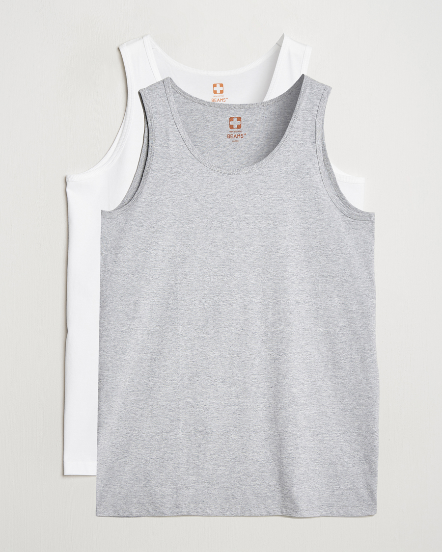 Mies | T-paidat | BEAMS PLUS | 2-Pack Tank Top White