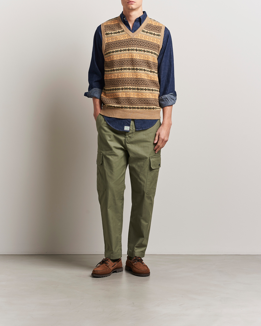 Mies | Puserot | BEAMS PLUS | Fairisle Vest Khaki