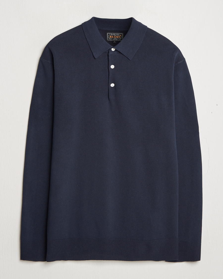 Mies | Puserot | BEAMS PLUS | Long Sleeve 12G Knit Polo Navy