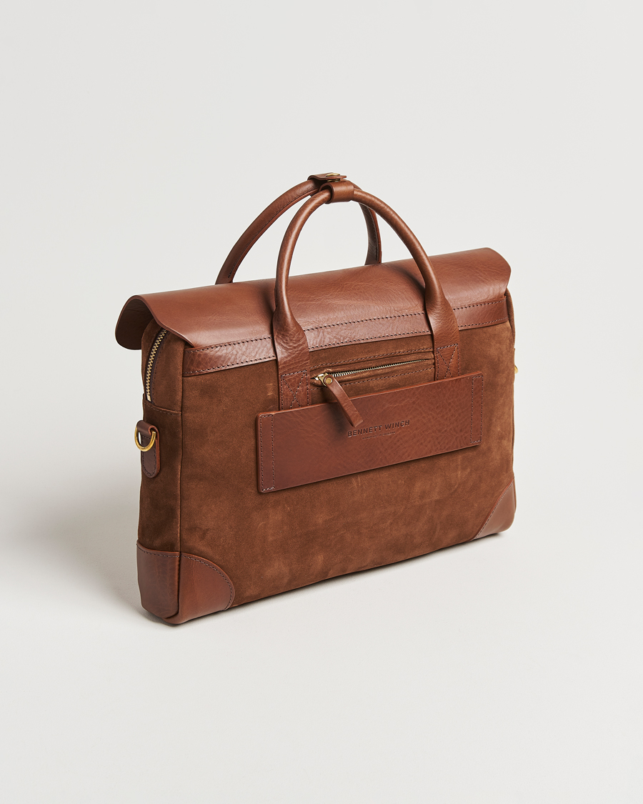 Mies | Laukut | Bennett Winch | Suede Briefcase Brown