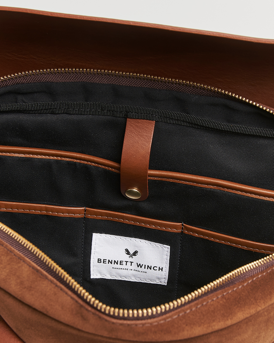 Mies | Laukut | Bennett Winch | Suede Briefcase Brown