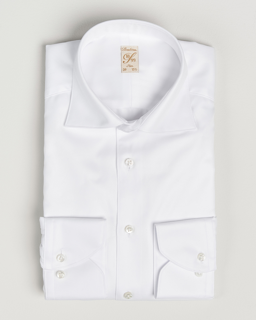 Mies | Kauluspaidat | Stenströms | 1899 Slim Cotton Twill Shirt White