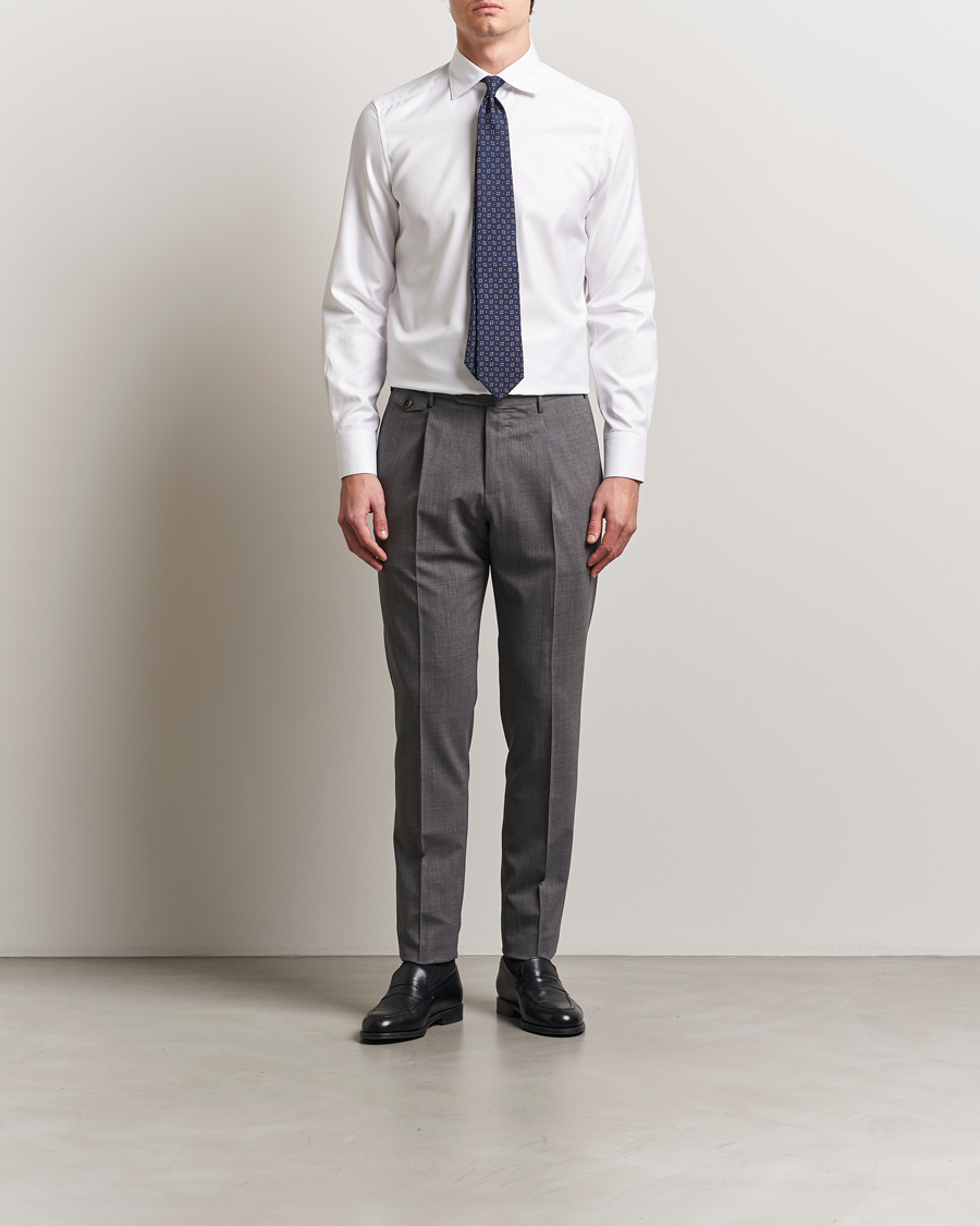 Mies | Kauluspaidat | Stenströms | 1899 Slim Cotton Twill Shirt White