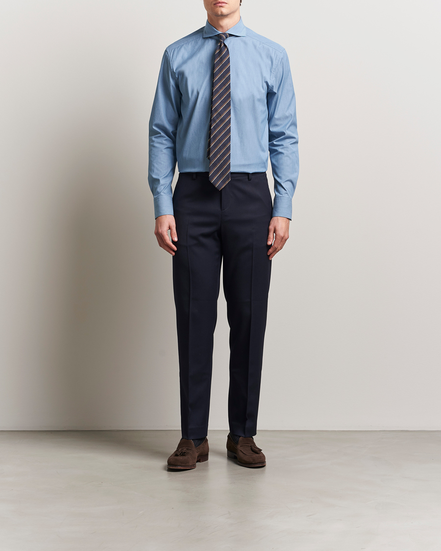Mies | Kauluspaidat | Stenströms | 1899 Denim Poplin Shirt Indigo