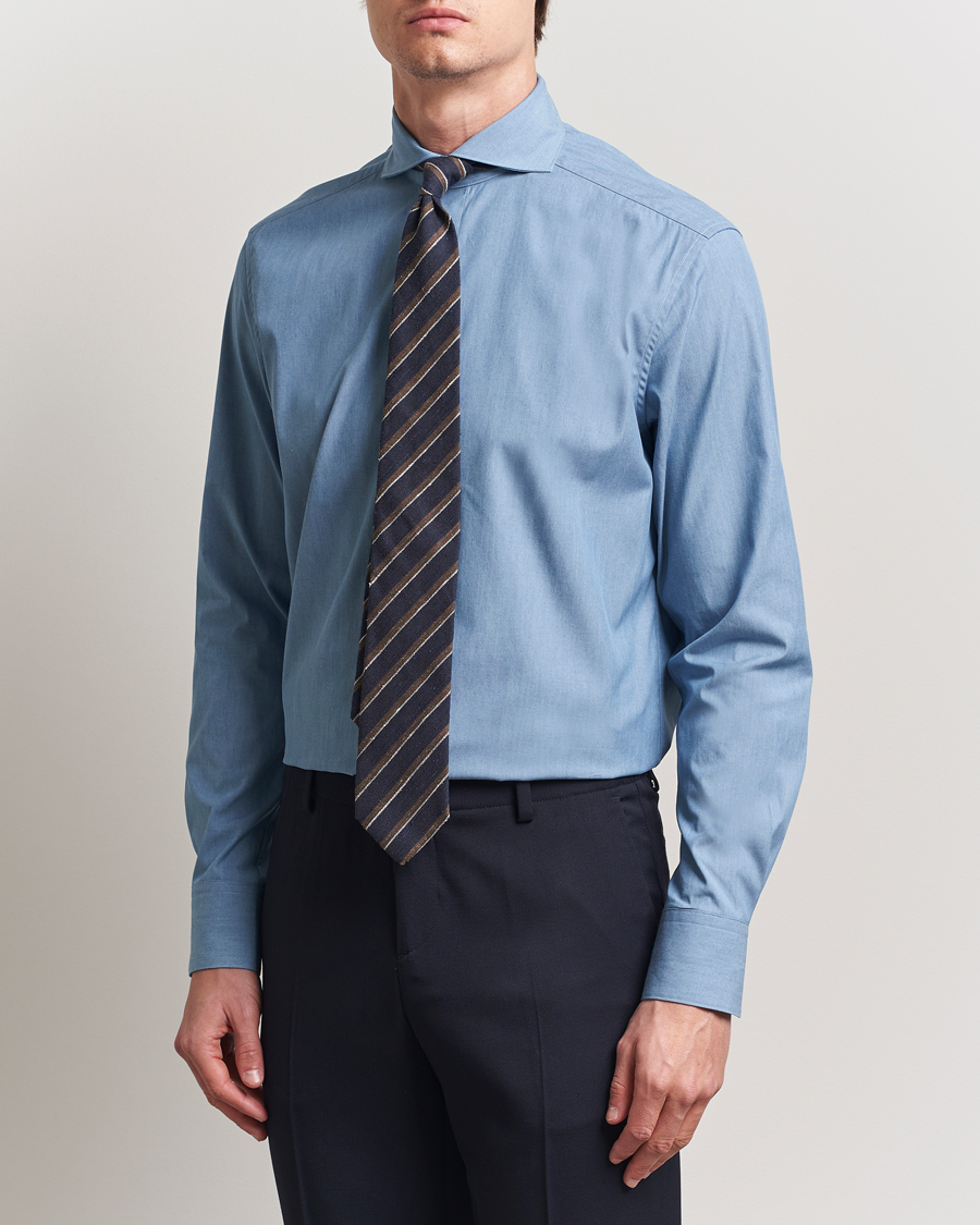 Mies | Kauluspaidat | Stenströms | 1899 Denim Poplin Shirt Indigo