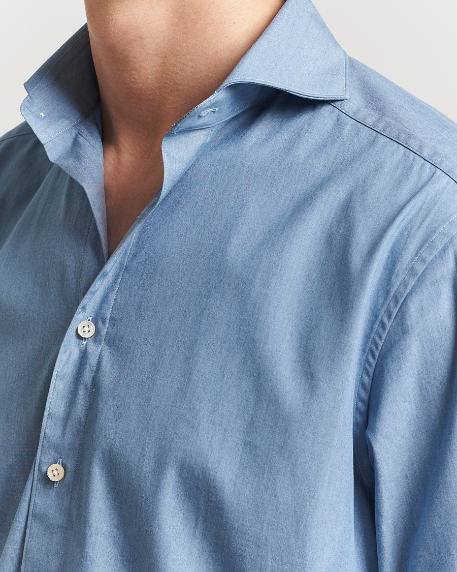 Mies | Kauluspaidat | Stenströms | 1899 Denim Poplin Shirt Indigo