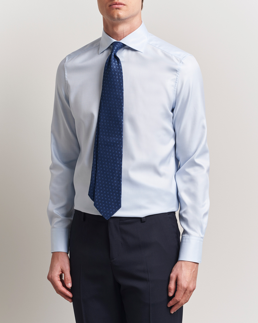 Mies | Kauluspaidat | Stenströms | 1899 Slim Cotton Twill Shirt Light Blue