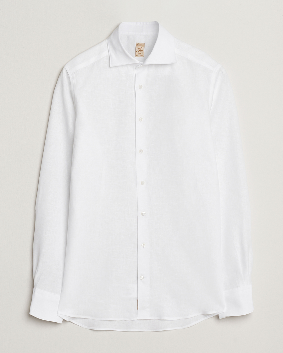 Mies | Kauluspaidat | Stenströms | 1899 Slim Linen Shirt White