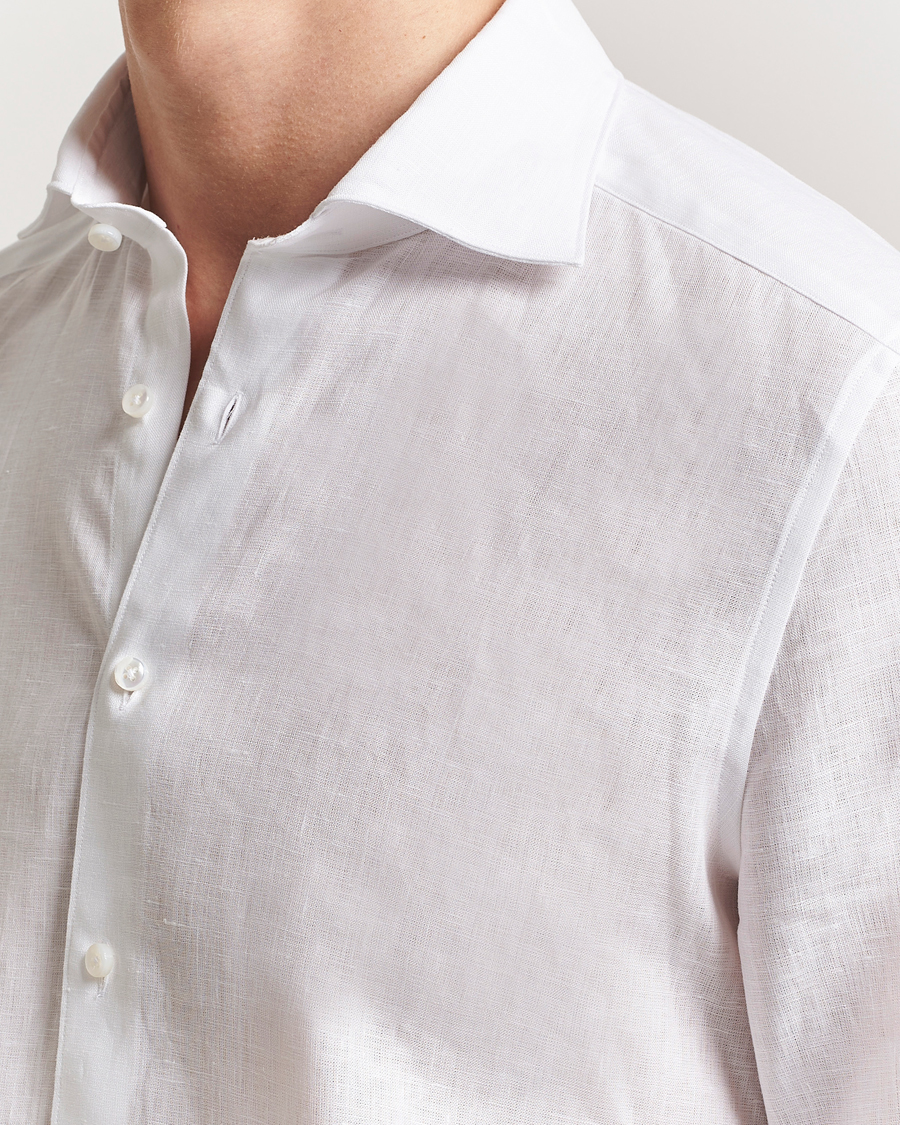 Mies | Kauluspaidat | Stenströms | 1899 Slim Linen Shirt White