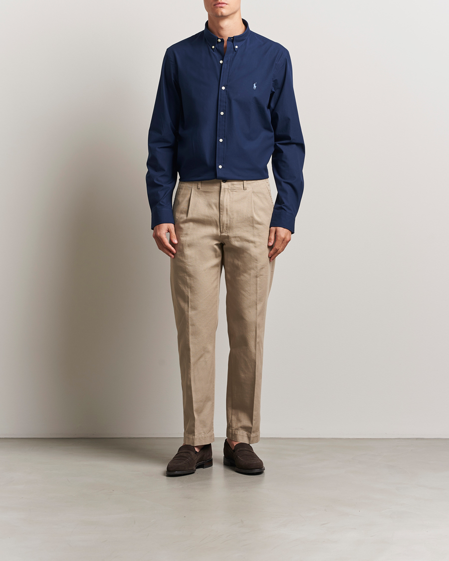 Mies | Kauluspaidat | Polo Ralph Lauren | Slim Fit Poplin Shirt Newport Navy