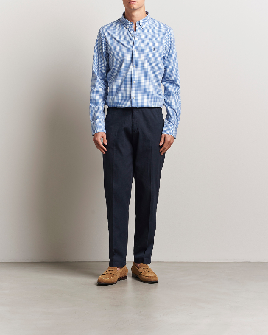 Mies | Kauluspaidat | Polo Ralph Lauren | Slim Fit Poplin Shirt Blue/Check