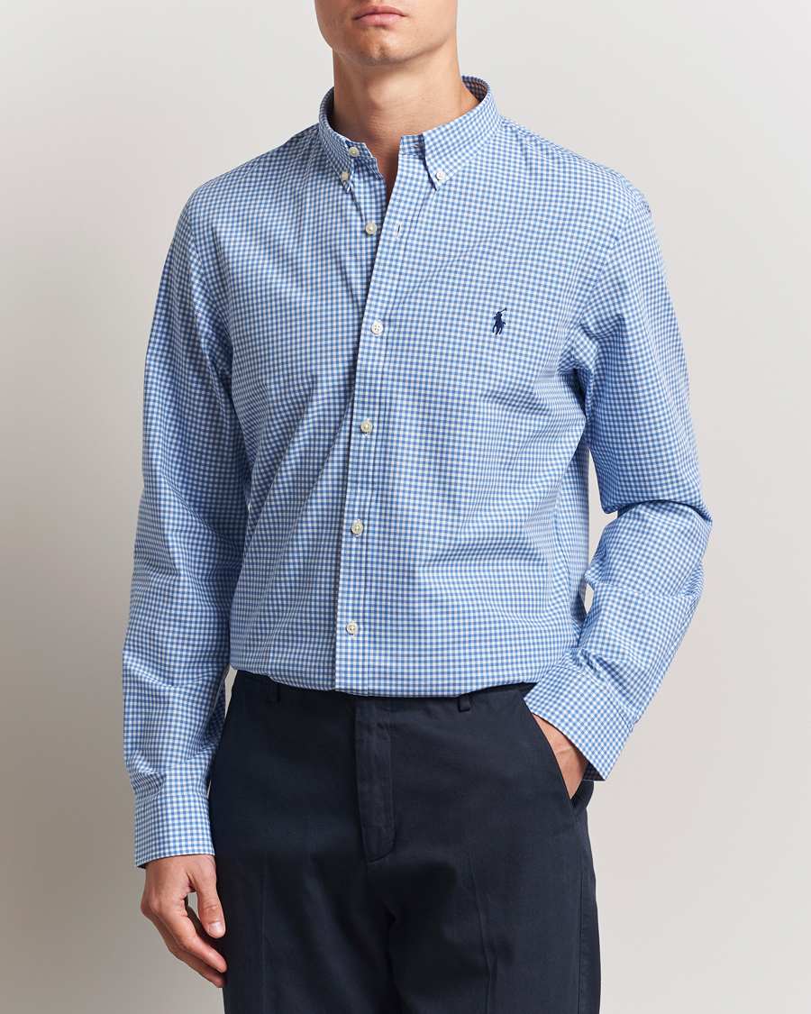 Mies | Kauluspaidat | Polo Ralph Lauren | Slim Fit Poplin Shirt Blue/Check