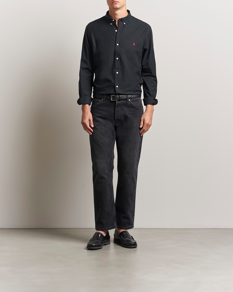Mies | Kauluspaidat | Polo Ralph Lauren | Slim Fit Poplin Shirt Polo Black