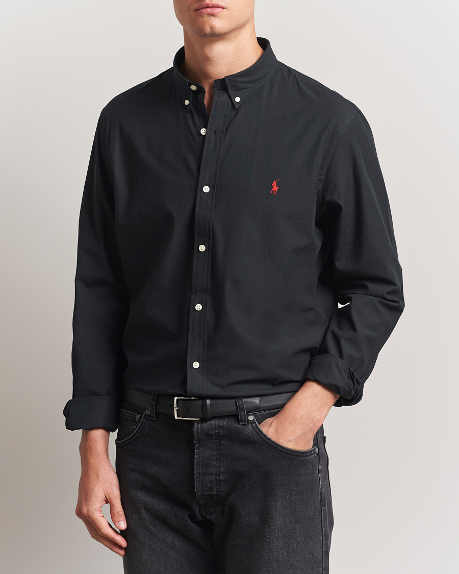 Mies | Kauluspaidat | Polo Ralph Lauren | Slim Fit Poplin Shirt Polo Black