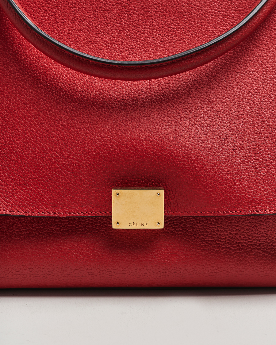 Mies | Celine Pre-Owned Trapeze Leather Suede Handbag Red Medium | Celine Pre-Owned | Trapeze Leather Suede Handbag Red Medium