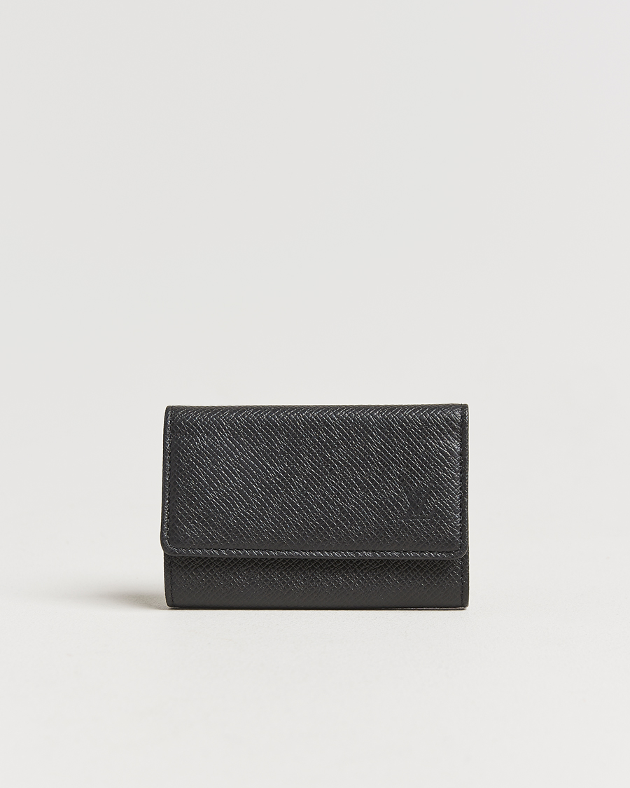 Mies | Louis Vuitton Pre-Owned 6 Key Holder Taiga Black | Louis Vuitton Pre-Owned | 6 Key Holder Taiga Black