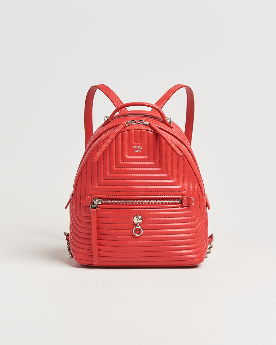 Mies | Fendi Pre-Owned Calfskin Backpack Red | Fendi Pre-Owned | Calfskin Backpack Red