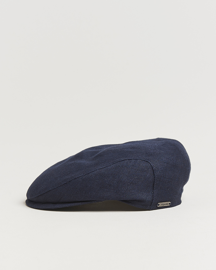 Mies | Päähineet | Wigéns | Ivy Slim Hopsack Linen Cap Navy