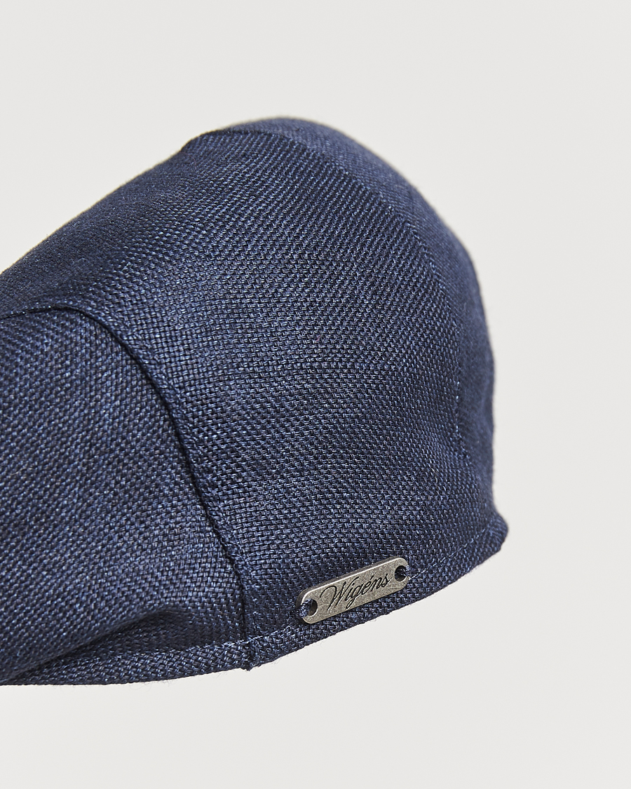 Mies | Päähineet | Wigéns | Ivy Slim Hopsack Linen Cap Navy