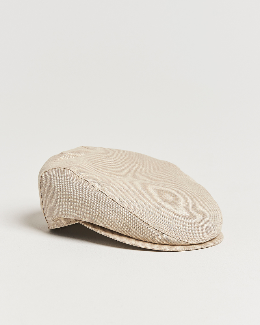 Mies | Wigéns Ivy Slim Hopsack Linen Cap Sand | Wigéns | Ivy Slim Hopsack Linen Cap Sand