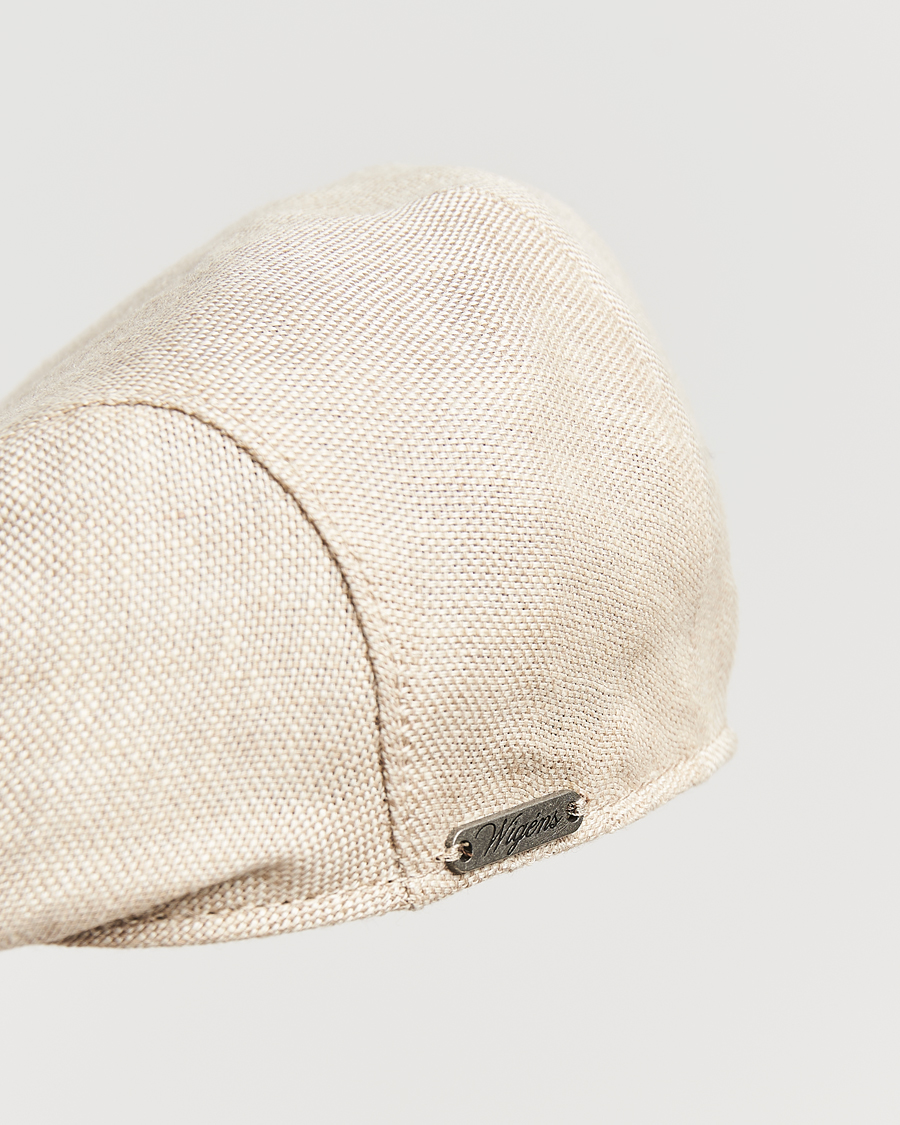 Mies | Wigéns Ivy Slim Hopsack Linen Cap Sand | Wigéns | Ivy Slim Hopsack Linen Cap Sand