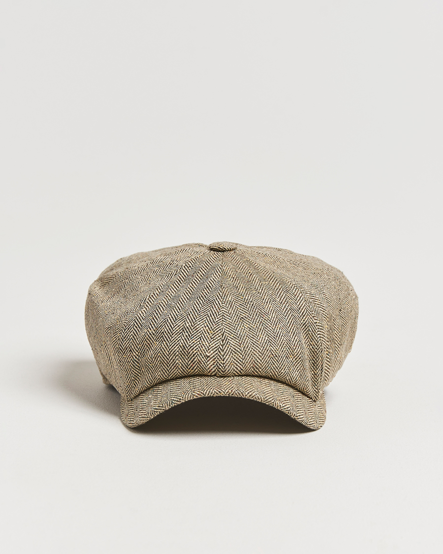 Mies | Päähineet | Wigéns | Newsboy Retro Herringbone Cap Dark Olive