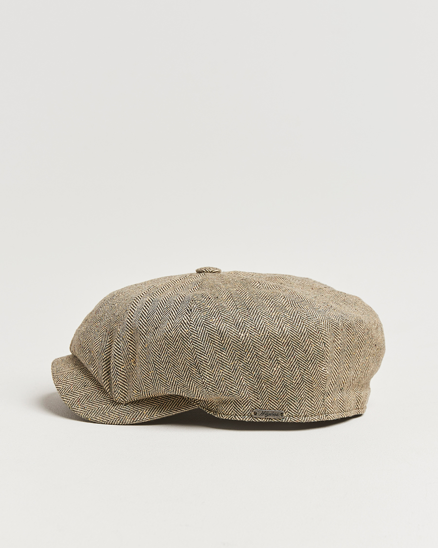 Mies | Päähineet | Wigéns | Newsboy Retro Herringbone Cap Dark Olive