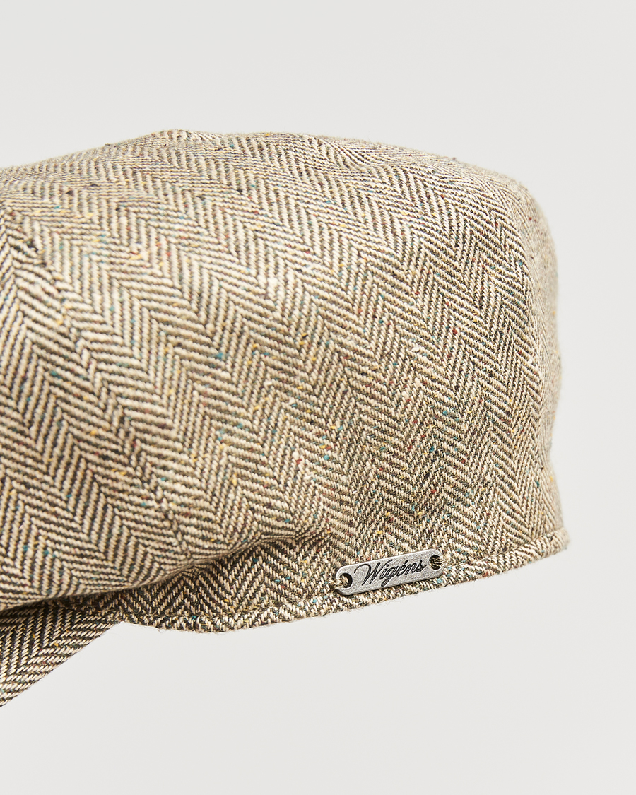 Mies | Päähineet | Wigéns | Newsboy Retro Herringbone Cap Dark Olive