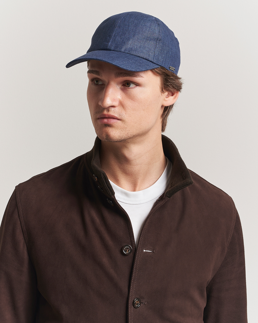 Mies | Päähineet | Wigéns | Baseball Linen Cap Denim Blue