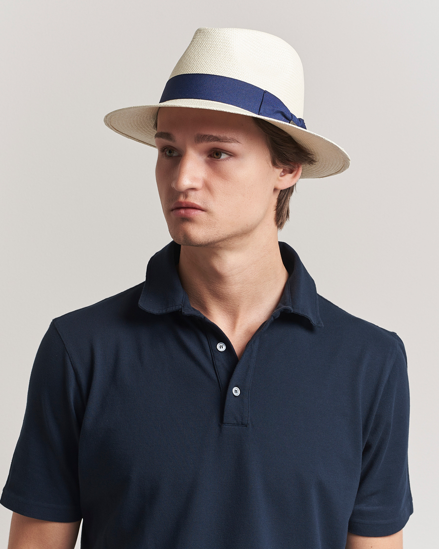 Mies | Päähineet | Wigéns | Panama Hat White/Navy
