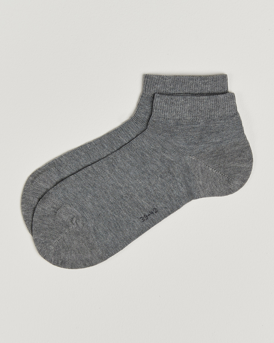 Mies | Alusvaatteet | Falke | Happy 2-Pack Cotton Sneaker Socks Light Grey Melange