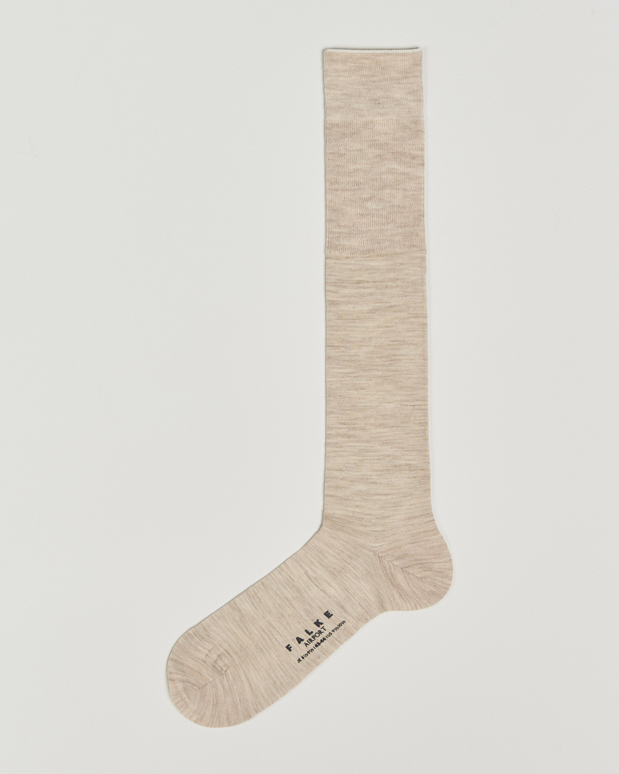 Mies | Alusvaatteet | Falke | Airport Knee Sock Beige Melange